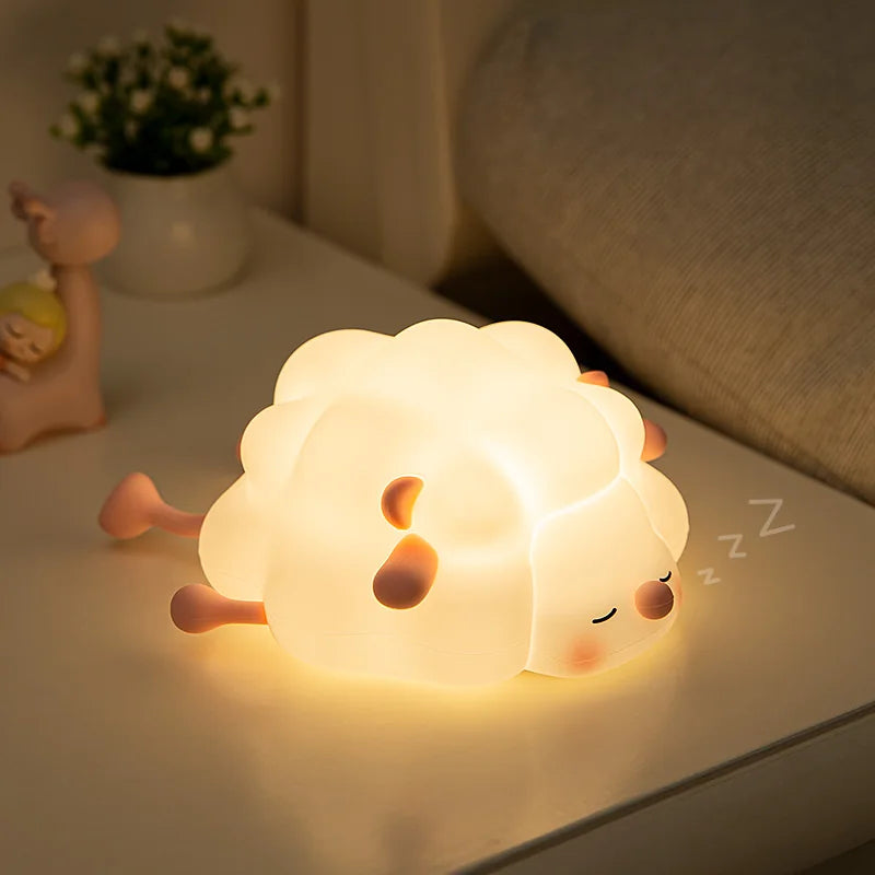 Cute Animal LED Night Light – USB Rechargeable Bedside Lamp for Kids (Panda, Rabbit, More)