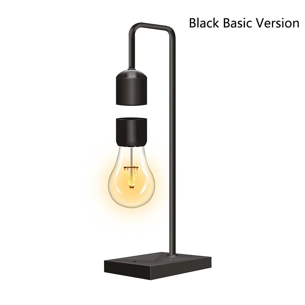Magnetic Levitating Light Bulb – Wireless Floating LED Desk Lamp with Wood Base (Warm White)