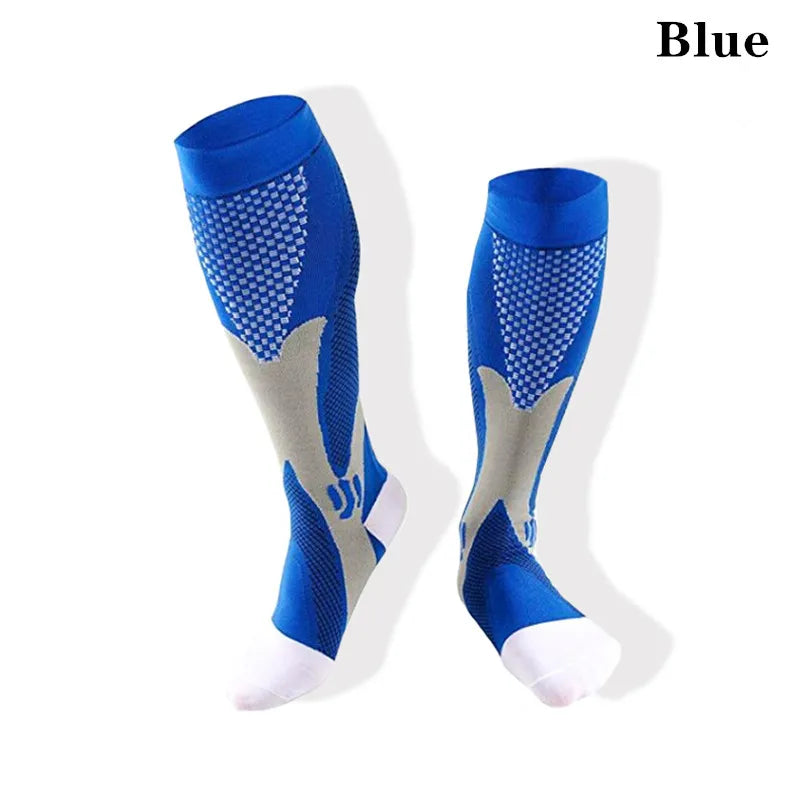 Unisex Compression Socks 20-30mmHg - Knee-High Anti-Fatigue & Pain Relief Socks for Running, Football & Sports