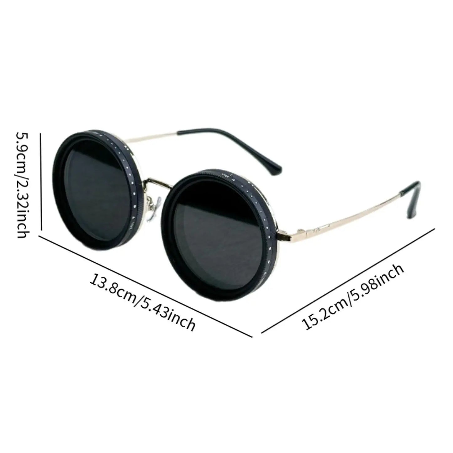 Adjustable Tint Polarized Sunglasses - Retro Round Frame for Outdoor Sports, Travel, Fishing & Casual Wear