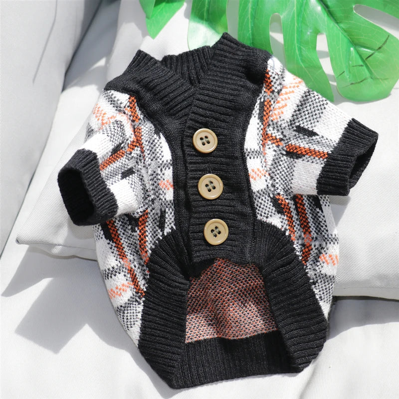 Luxury Knitted Winter Dog Sweater for Small Dogs – Warm Cardigan for Chihuahua & French Bulldog