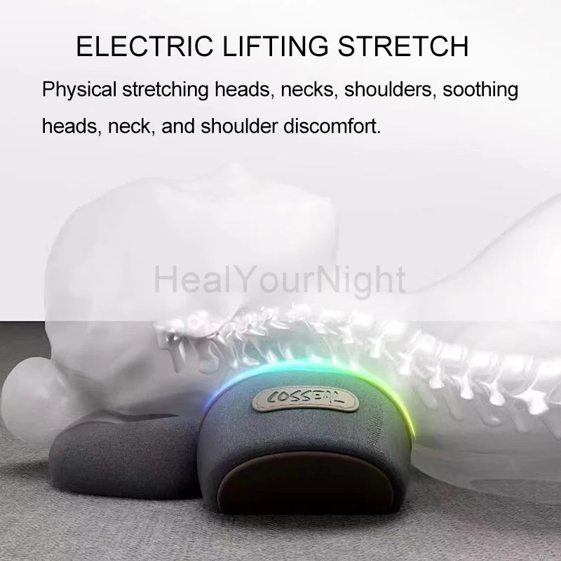 Electric Neck Massager Pillow – Heated Memory Foam Vibration Pillow for Cervical Spine Support & Sleep Relief