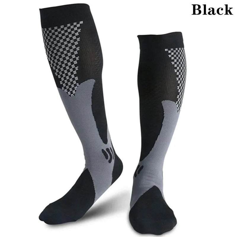 Unisex Compression Socks 20-30mmHg - Knee-High Anti-Fatigue & Pain Relief Socks for Running, Football & Sports