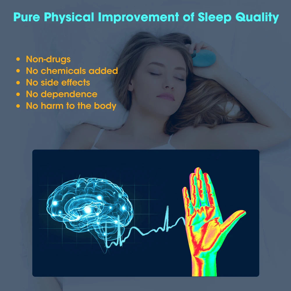 Handheld Sleep Aid Device – Insomnia Relief Instrument for Anxiety, Pressure & Stress Therapy, Adjustable EMS Micro-Current Sleep Enhancer