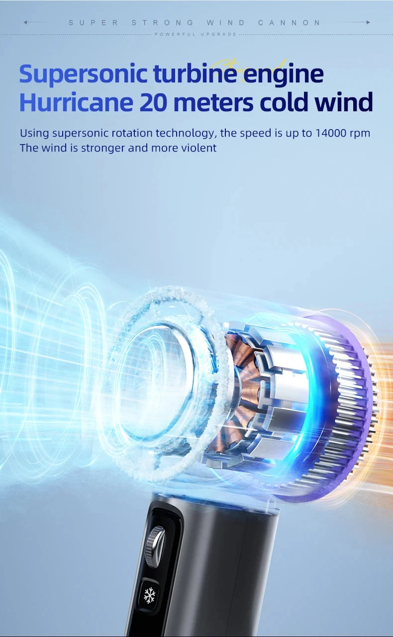 High-Speed Semiconductor Refrigeration Handheld Fan – 4000mAh USB Rechargeable Portable Outdoor Mini Fan