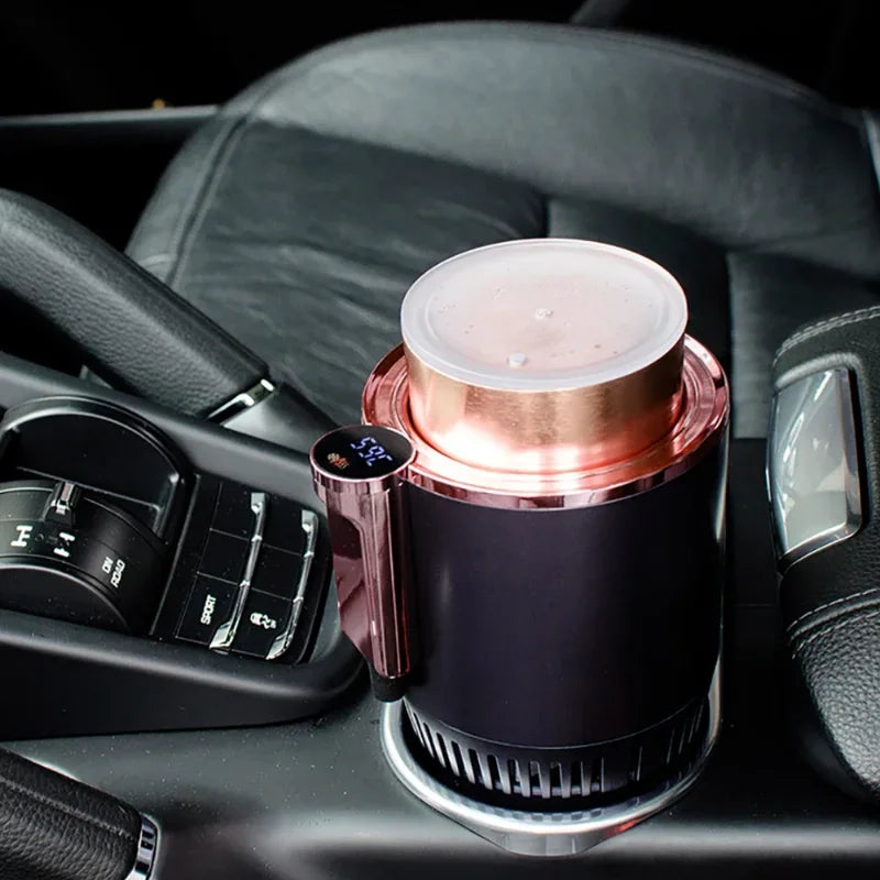 Smart 2-in-1 Car Hot & Cold Cup Holder – Fast Heating & Cooling Drink Warmer/Chiller with Touch Screen Control