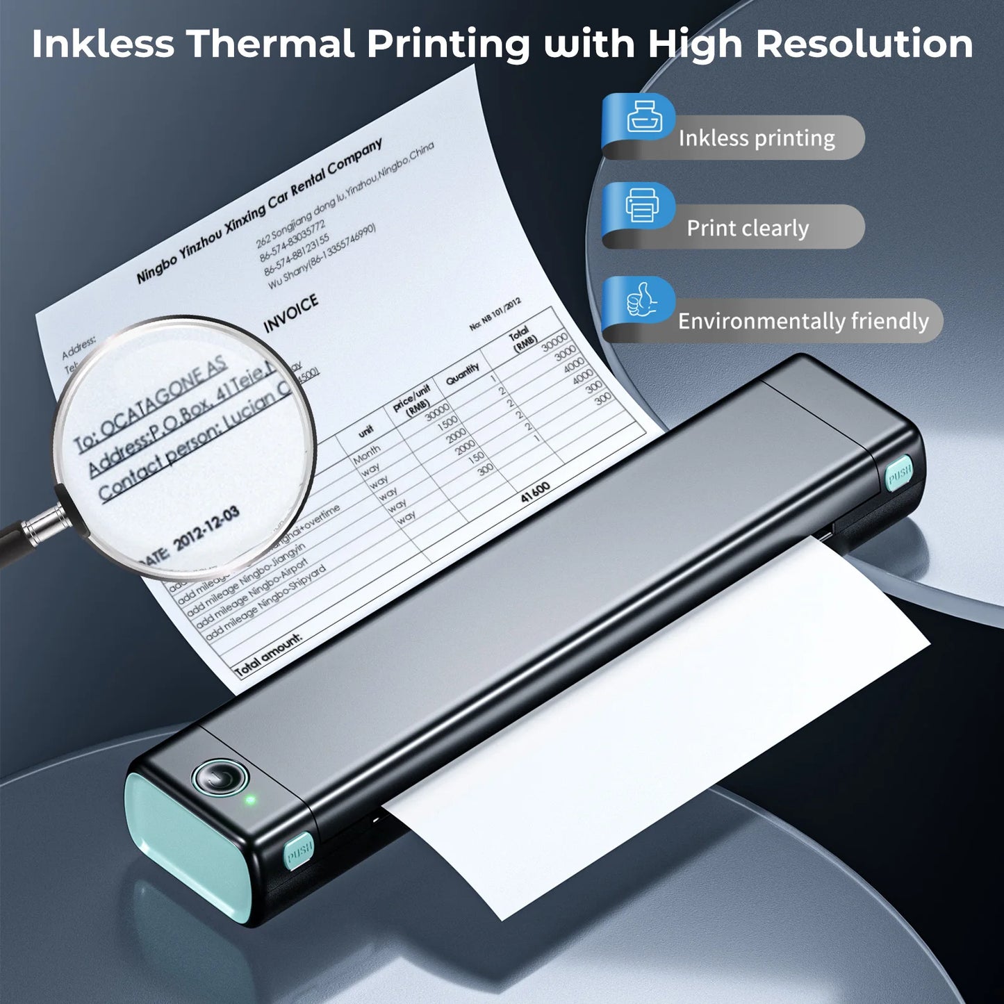 Phomemo 210mm A4 Thermal Photo Printer – Portable Bluetooth Mini Photo Printer with 1200mAh Battery