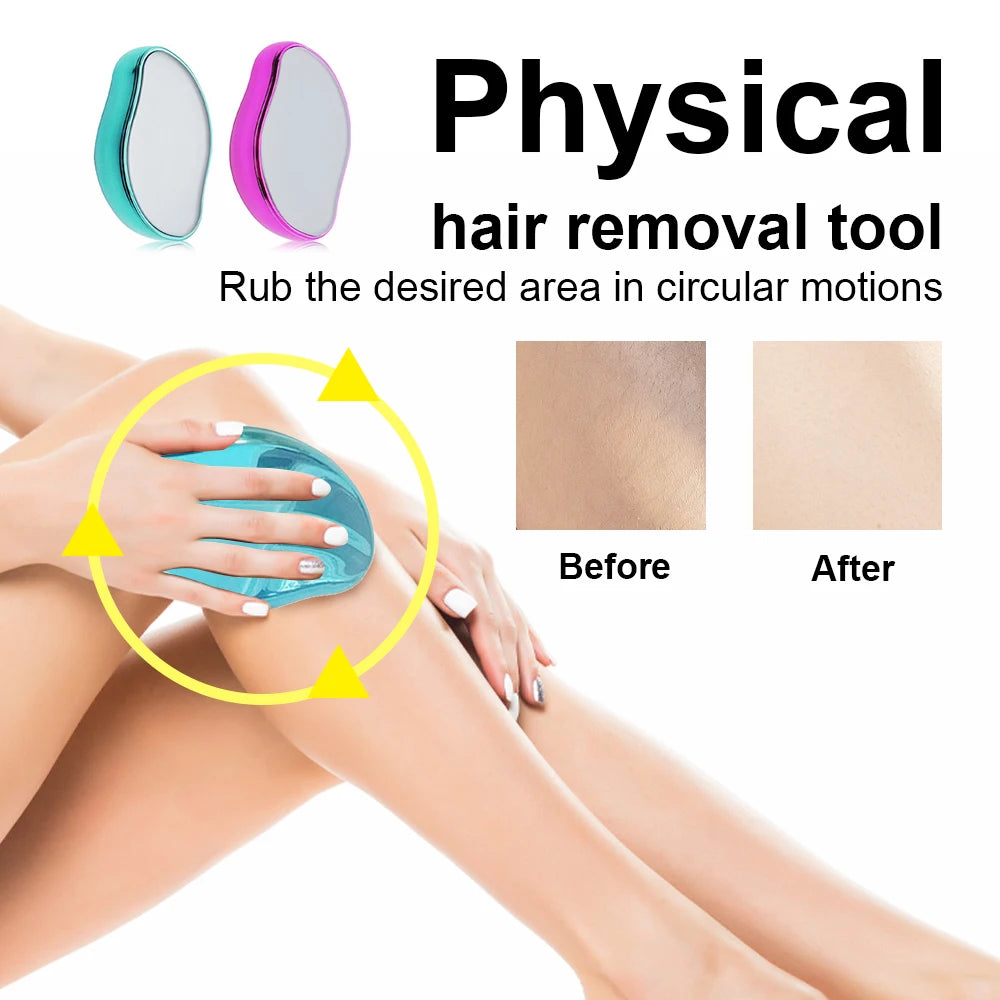 Crystal Hair Eraser – Reusable Physical Epilator for Smooth Skin, Safe & Easy Hair Removal, Eco-Friendly Body Depilation Tool for Men & Women