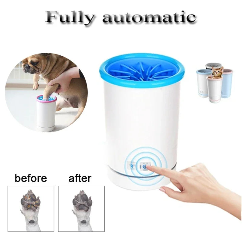 Automatic Electric Pet Foot Washer for Dogs & Cats – USB Rechargeable Low Noise Paw Cleaner for Home Use