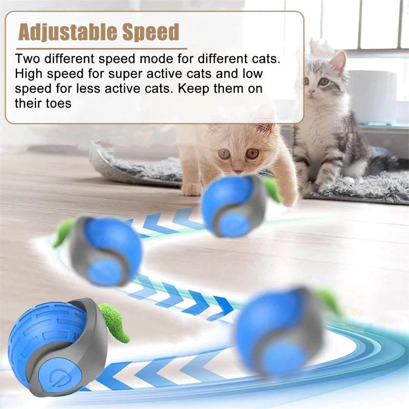Smart Cat Toy Ball – USB Rechargeable Electric Rolling Ball with Auto Motion & Sound for Indoor Kittens