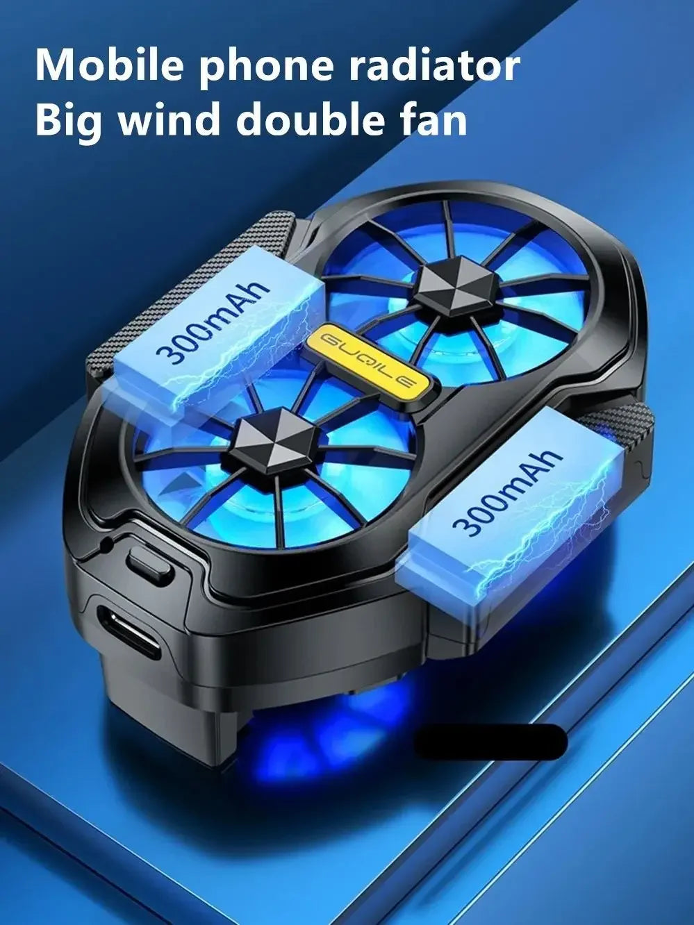 Dual Fan Phone Cooler – Universal Rechargeable Mobile Phone Ice Cooling Fan with Strong Airflow & Long-Lasting Battery