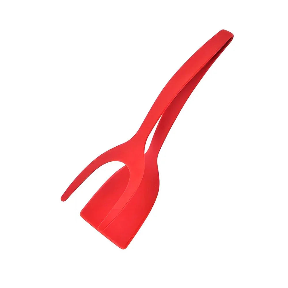 2-in-1 Grip Flip Spatula Tongs – Non-Stick Nylon Cooking Tool for Eggs, Pancakes, Omelets, Fish, and More