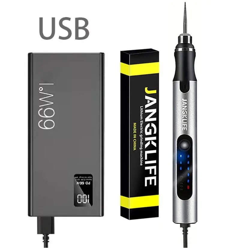 Cordless USB Rotary Tool Kit - Mini Wireless Drill & Engraving Pen for Wood, Jewelry, Metal, Glass & DIY Projects