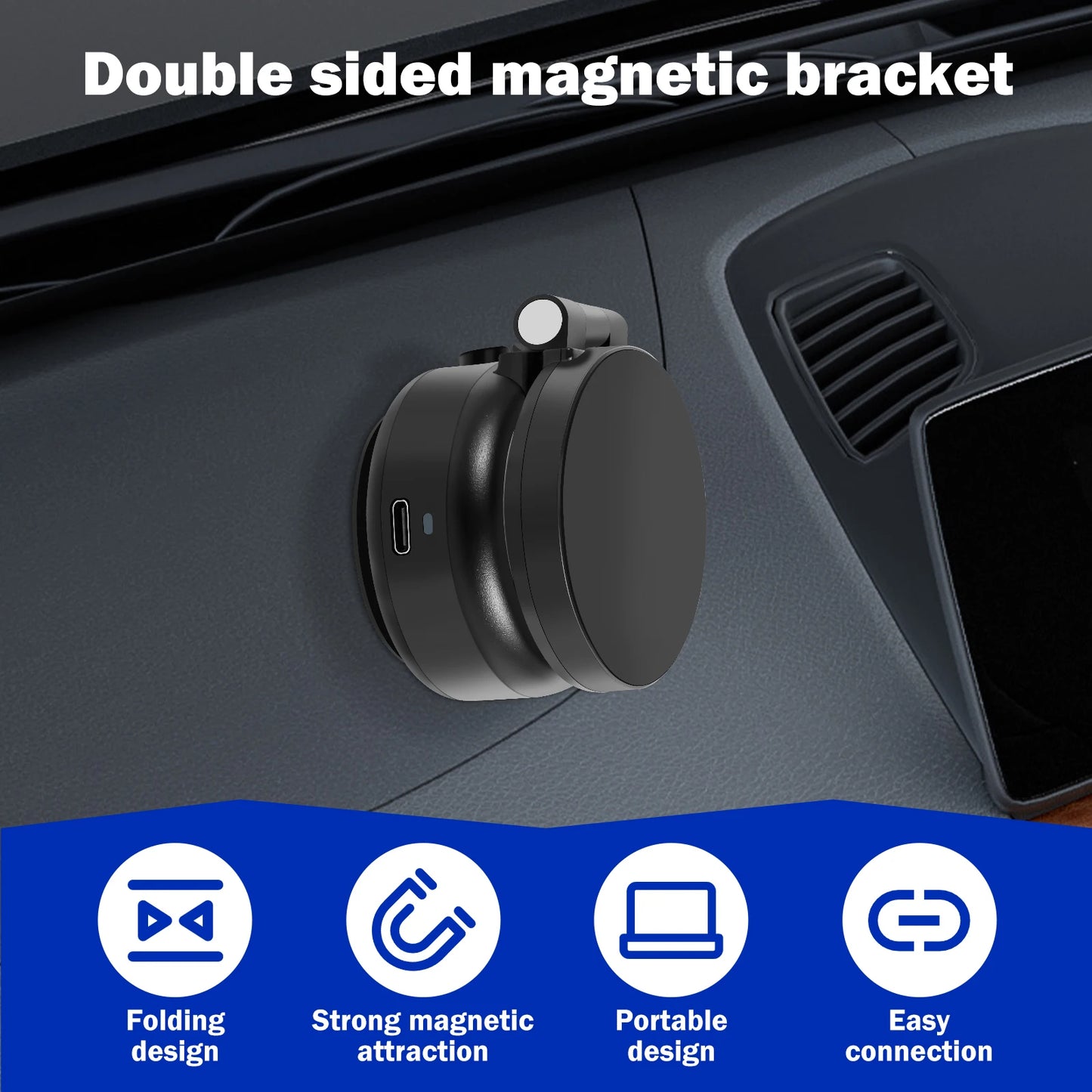 Suction Cup Magnetic Phone Mount – 360° Rotating Car & Desk Holder for All Smartphones