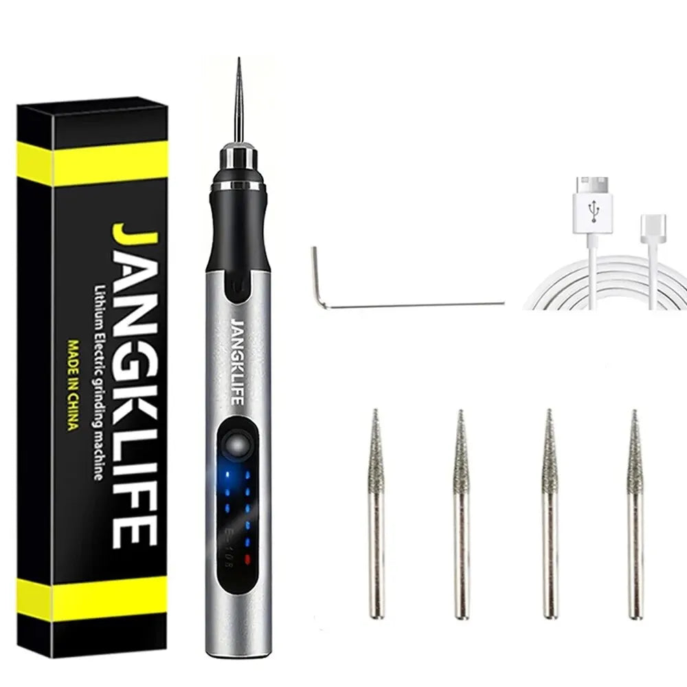 Cordless USB Rotary Tool Kit - Mini Wireless Drill & Engraving Pen for Wood, Jewelry, Metal, Glass & DIY Projects