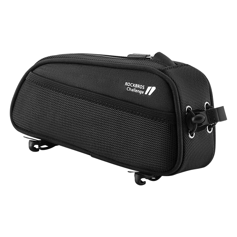 Waterproof Bicycle Frame Bag 1.3L - Portable Top Tube Cycling Pannier with Headphone Jack & Reflective Logo