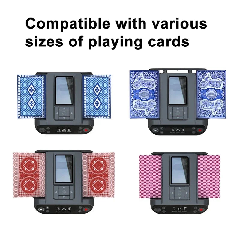 360° Rotating Automatic Card Shuffle Dealer Machine – 2-in-1 Shuffling & Dealing Tool for Poker, Party Games, and Outdoor Use