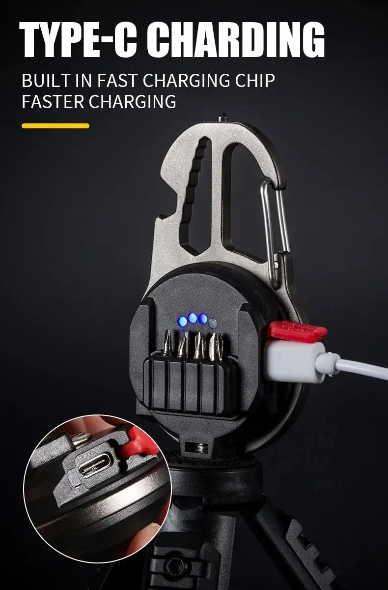 Mini Magnetic LED Work Light – Portable COB Flashlight & Emergency Keychain Tool (500LM)