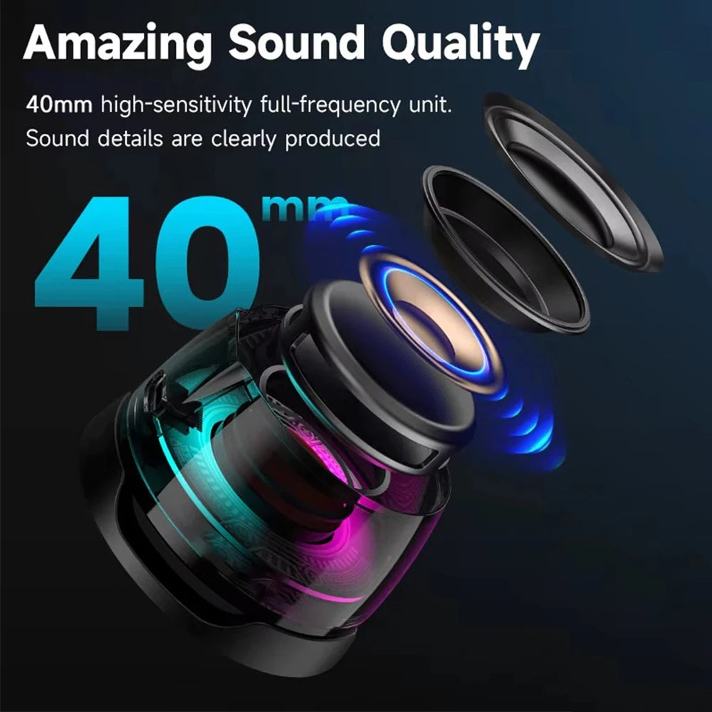 Magnetic Portable Bluetooth Speaker with LED Light & Phone Holder – HiFi Stereo Soundbar, Wireless Loudspeaker