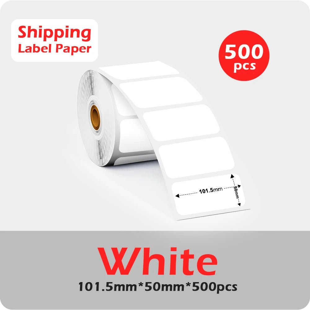 Phomemo 4x6 Thermal Shipping Label Paper – 500 Fanfold Labels, 100x150mm, Compatible with Zebra, Rollo, Phomemo, MUNBYN, Jiose & More