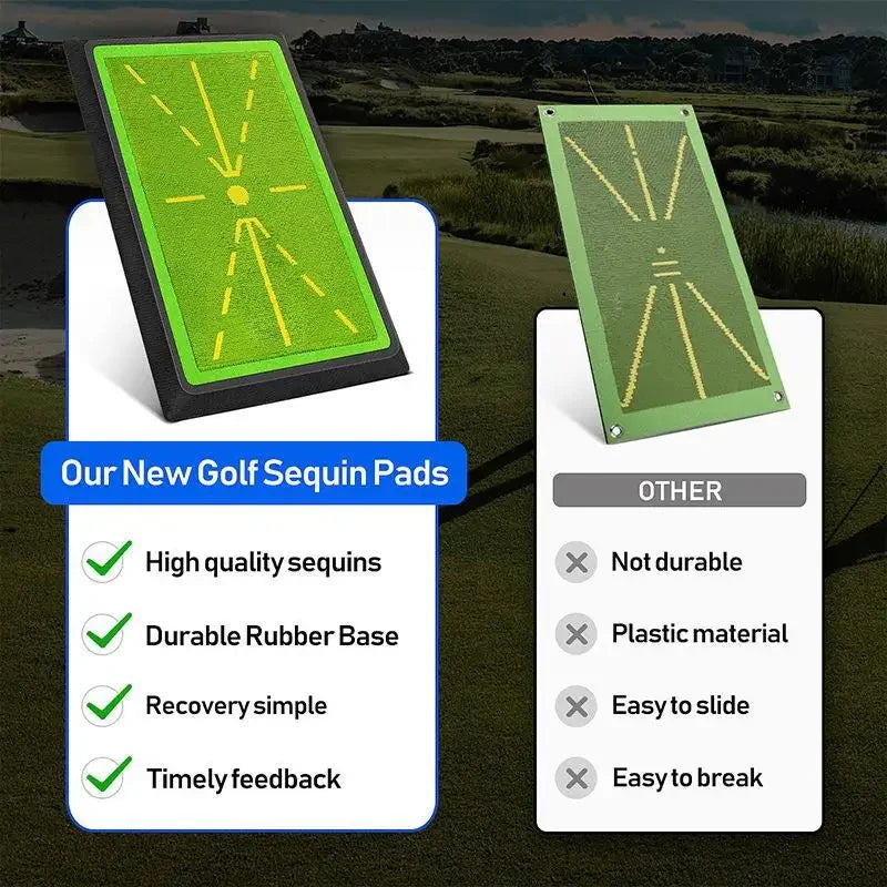 Golf Strike Mat PM130-B - Swing Training Detection Pad with Trace Display for Beginners