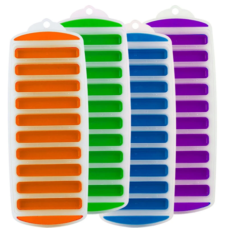 10-Grid Giant Silicone Ice Cube Tray – Long Strip Mold for Square Ice Blocks, Wine, Bars & Parties
