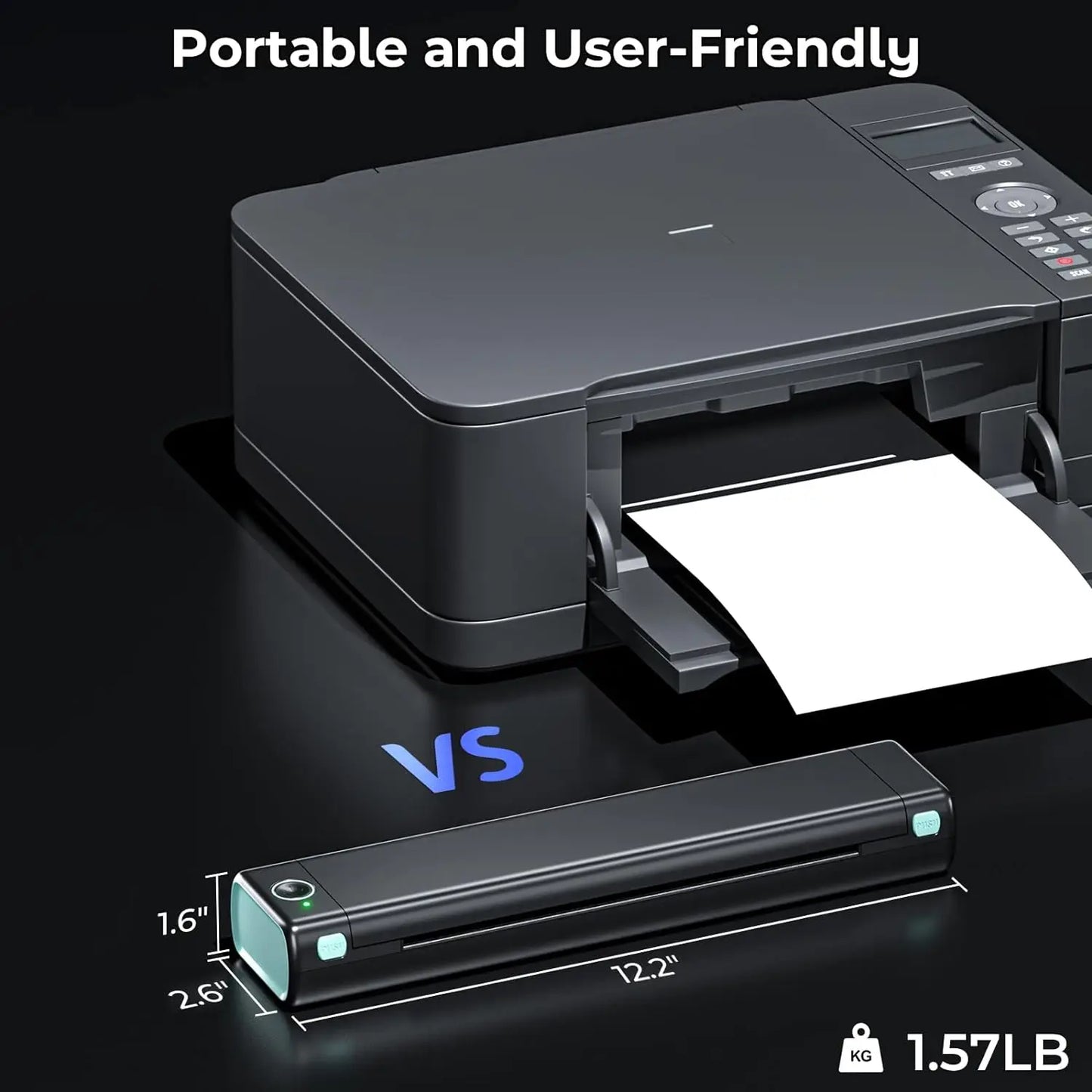 Phomemo 210mm A4 Thermal Photo Printer – Portable Bluetooth Mini Photo Printer with 1200mAh Battery