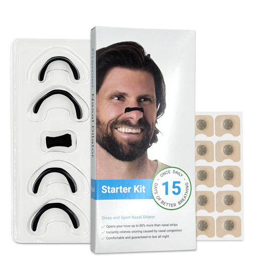 15 pairs magnetic nasal breathing dilators kit with applicator and intake bands, anti-snore nose clips for improved oxygen intake and better sleep.