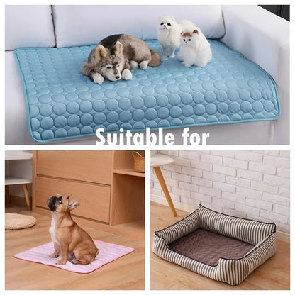 Extra Large Dog Cooling Mat – Summer Pet Ice Pad Blanket for Small & Big Dogs, Cats, Durable & Washable Bed Mat