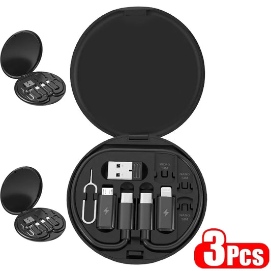 Multi USB Type C to C 60W Charging Adapter Cable Kit – USB A & Type C to Micro, Lighting, & Fast Charging Set with Phone Holder
