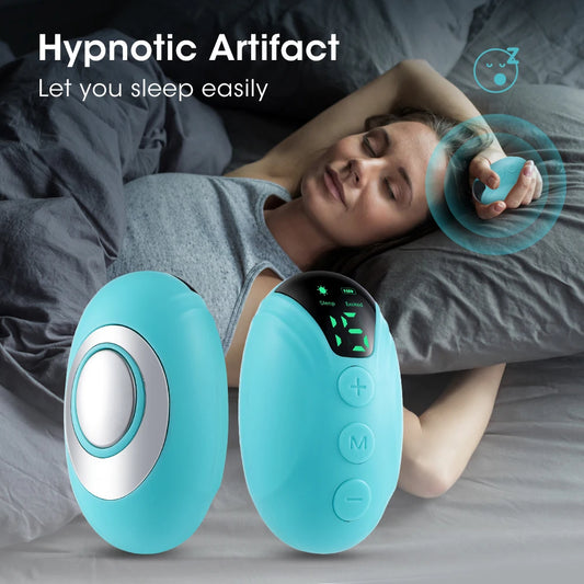 Handheld sleep aid device with EMS micro-current technology, portable insomnia relief instrument for anxiety and stress therapy.