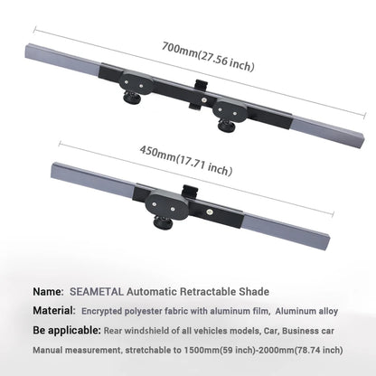 Retractable Car Windshield Sun Shade – UV Blocking Front/Rear Window Curtain with Suction Cups for Summer Heat Protection