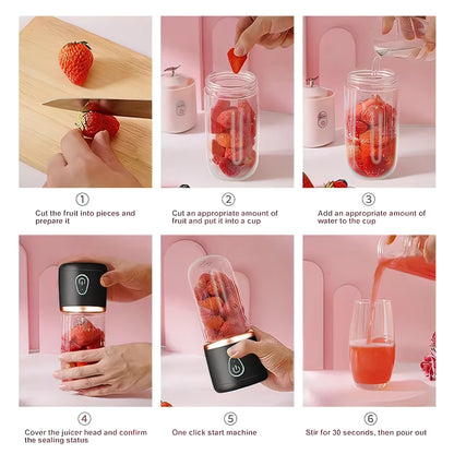 Xiaomi Portable USB Juicer Cup – 400ML Double Cup Fruit Blender for Smoothies, Protein Shakes & More
