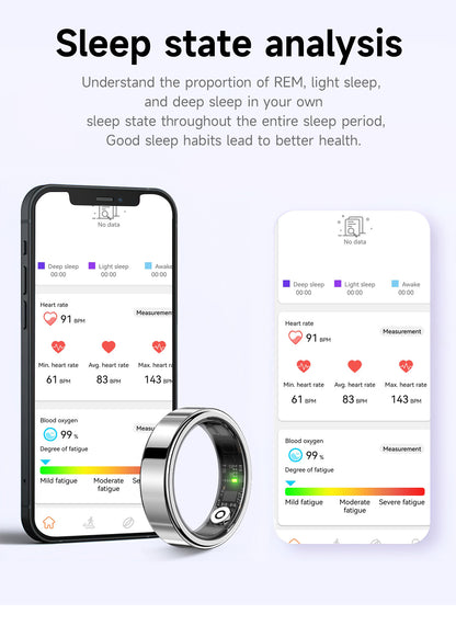 Ultra Narrow 6.5mm Smart Ring Heart Rate Blood Oxygen Sleep Sport Remote Control Phone Camera Tiktok Page Turning Waterproof APP