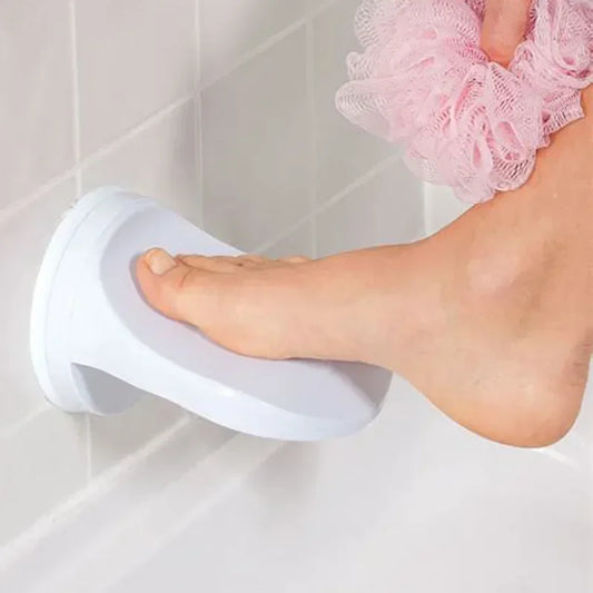 Non-slip rubber bathroom shower foot rest with suction cup for leg shaving and foot washing