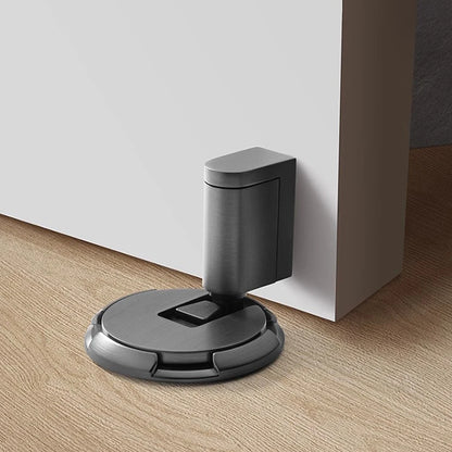 Non-Punch Automatic Floor Door Stopper – Zinc Alloy Windproof Door Stop, Gold/Black/Grey