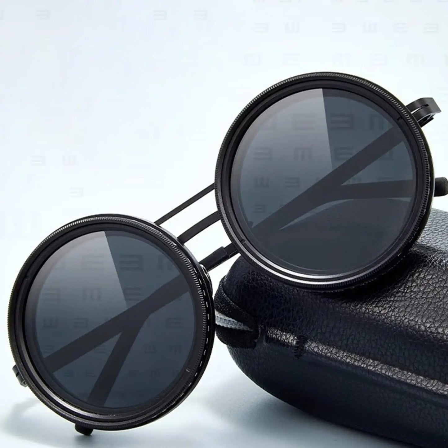 Adjustable Tint Polarized Sunglasses with Retro Round Frame - Ideal for Outdoor Sports, Fishing, Travel, and Casual Wear