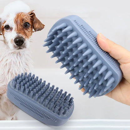 Silicone Pet Bath & Grooming Brush – Gentle Shampoo Brush with Scalp Massager for Hair Removal & Daily Pet Care