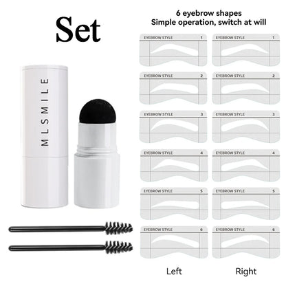 Waterproof Eyebrow Stamp Shaping Kit – Long-Lasting Powder with Templates & Brushes for Natural Brows