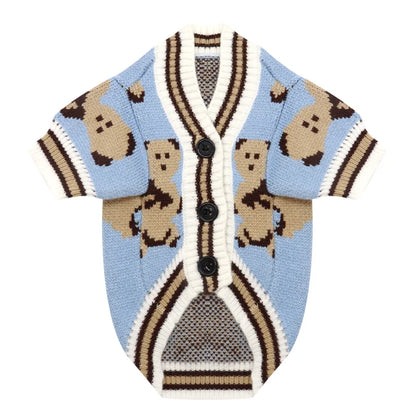 Luxury Knitted Winter Dog Sweater for Small Dogs – Warm Cardigan for Chihuahua & French Bulldog