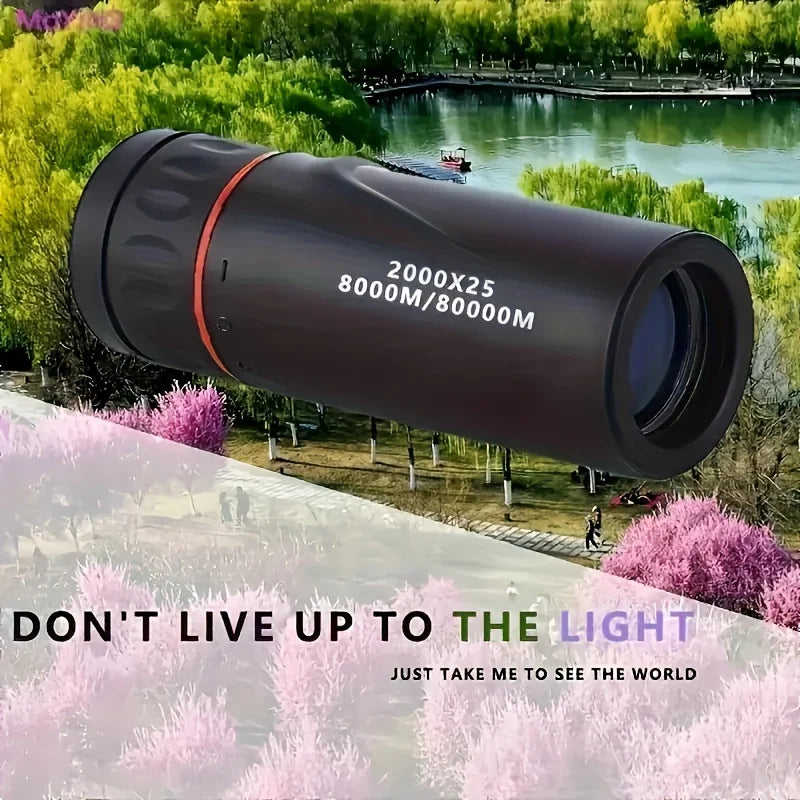 2000X25 HD Monocular Telescope – Compact Portable Waterproof for Travel, Hiking, Camping & Bird Watching