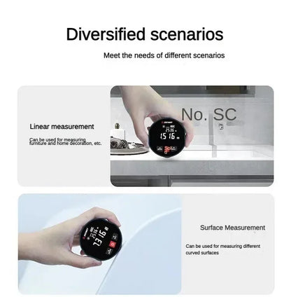 Roller Laser Rangefinder – Dual Mode Distance Meter, Laser & Roll Tape Measure for Home Improvement