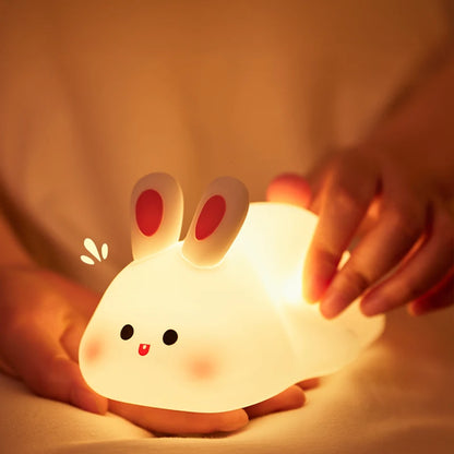 Cute Animal LED Night Light – USB Rechargeable Bedside Lamp for Kids (Panda, Rabbit, More)