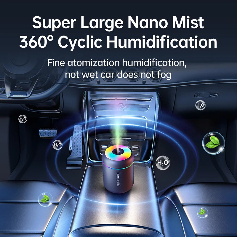 180ML USB Mini Aroma Humidifier – Ultrasonic Diffuser with LED Light for Home, Car & Bedroom