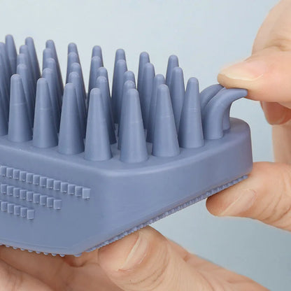 Silicone Pet Bath & Grooming Brush – Gentle Shampoo Brush with Scalp Massager for Hair Removal & Daily Pet Care