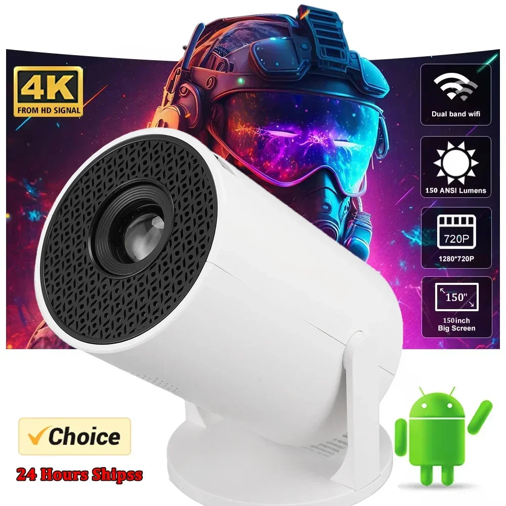 Proiettore Wi-Fi portatile 1080P Full HD girevole a 270° | Trasmissione wireless per Android/iOS/PC/TV Stick | Mini sistema home theater