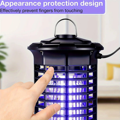 Powerful Outdoor Mosquito Zapper – UV LED Insect Trap with Electric Shock – Safe & Chemical-Free Pest Control
