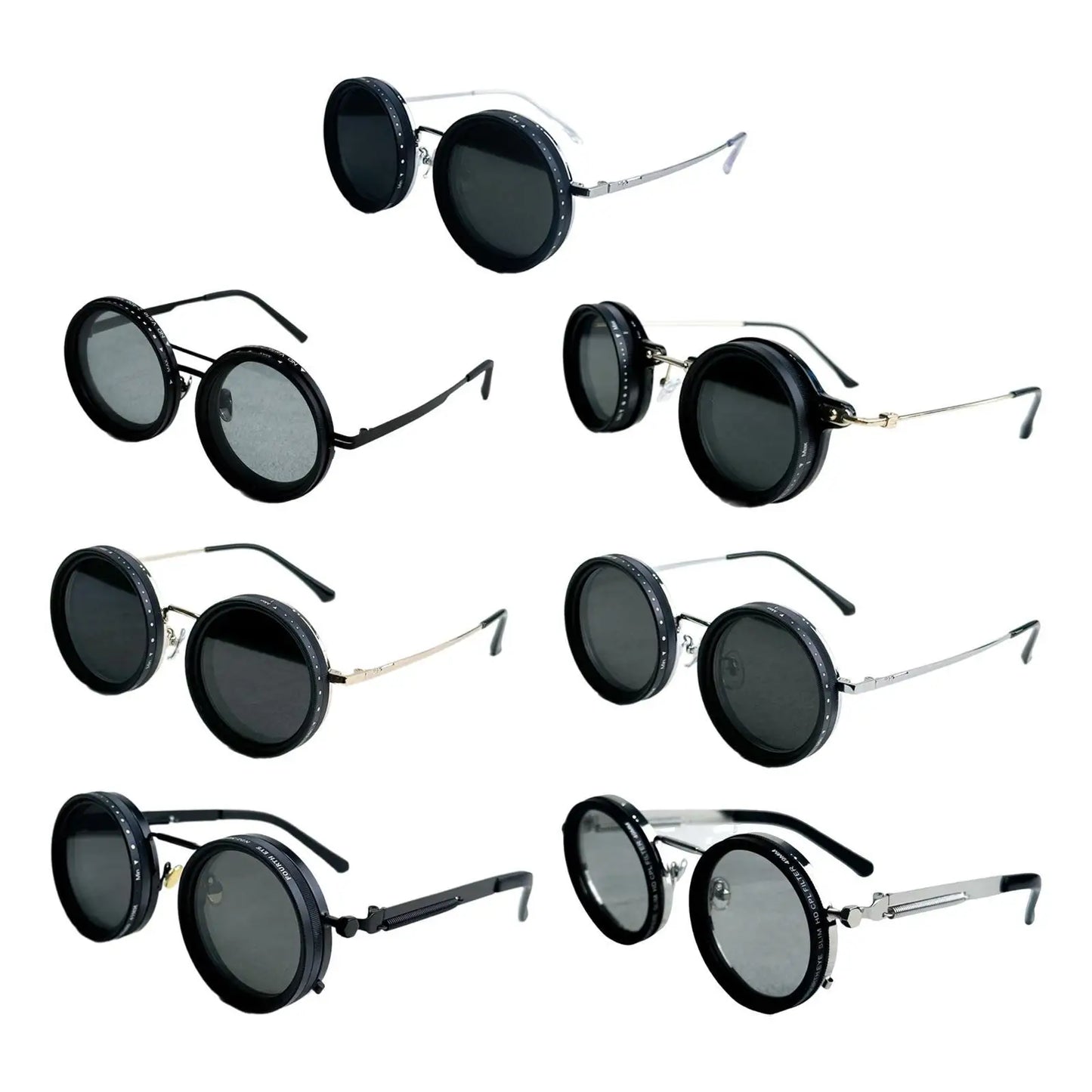 Adjustable Tint Polarized Sunglasses - Retro Round Frame for Outdoor Sports, Travel, Fishing & Casual Wear