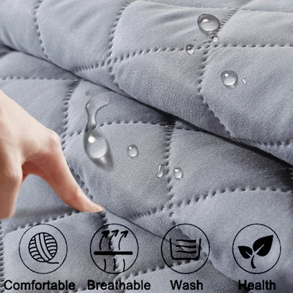 Waterproof Recliner Sofa Cover with Side Pockets - Solid Color, Removable, Machine Washable Furniture Protector for Living Room