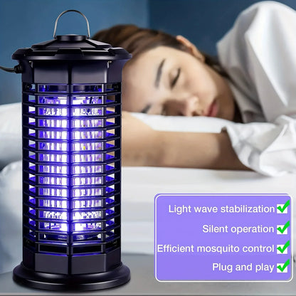 Powerful Outdoor Mosquito Zapper – UV LED Insect Trap with Electric Shock – Safe & Chemical-Free Pest Control